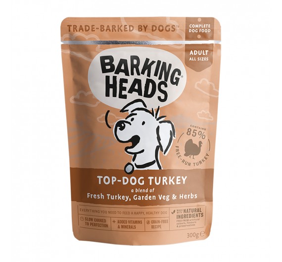 Barking Heads Wet Pouch Top Dog Turkey 300gr