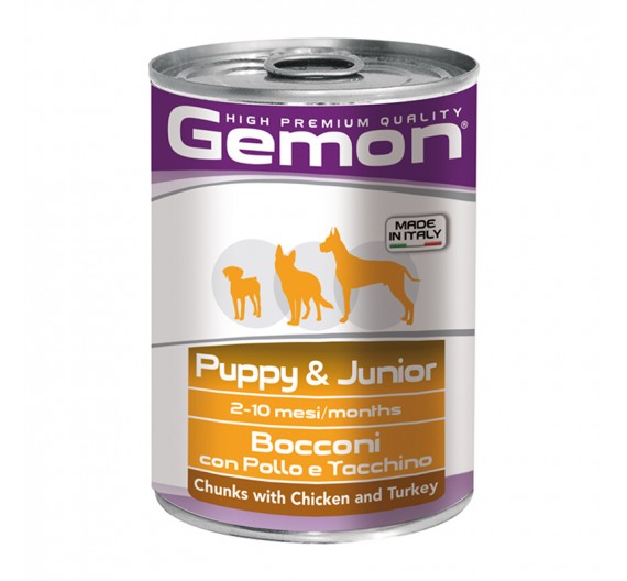 Gemon Dog Chunks Junior Chicken & Turkey 415g Gemon Dog Chunks Junior Chicken & Turkey 415g