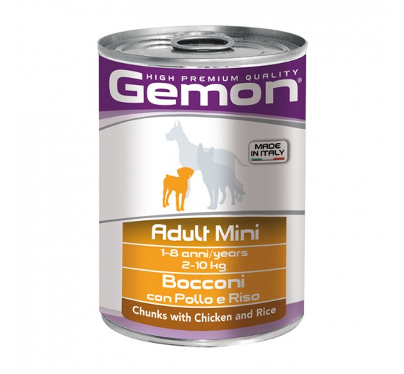Gemon Dog Chunks Adult Mini Chicken & Rice 415g Gemon Dog Chunks Adult Mini Chicken & Rice 415g