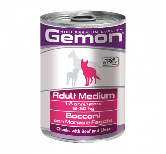 Gemon Dog Chunks Adult Medium Beef & Liver 415g Gemon Dog Chunks Adult Medium Beef & Liver 415g