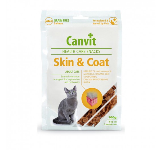 CANVIT Σνακ Γάτας Skin & Coat 100gr CANVIT Σνακ Γάτας Skin & Coat 100gr