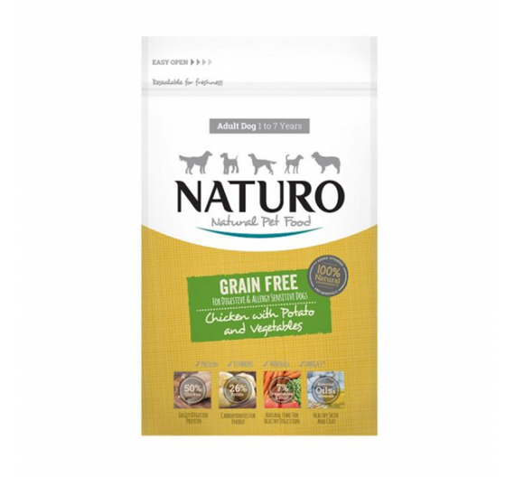 NATURO Adult Grain Free Chicken, Potato & Veggies 2kg NATURO Adult Grain Free Chicken, Potato & Veggies 2kg