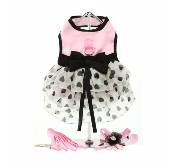 Φόρεμα, Καπέλο και Ζώνη για Σκυλίτσα "Pink Satin & Hearts" Φόρεμα, Καπέλο και Ζώνη για Σκυλίτσα "Pink Satin & Hearts"