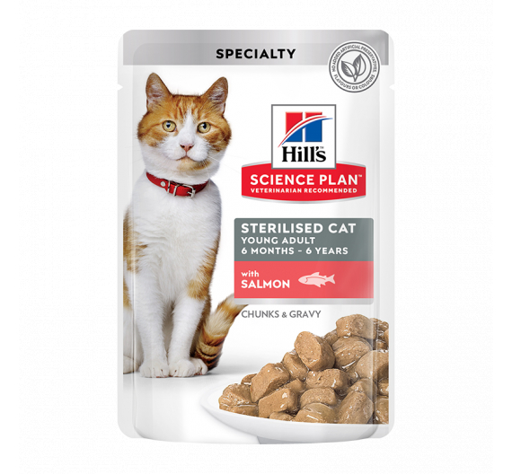 Hills SP Young Adult Sterilised Σολομός 85gr Hills SP Young Adult Sterilised Σολομός 85gr