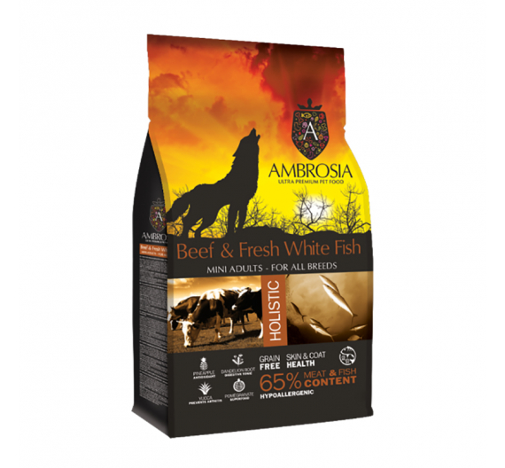 Ambrosia Grain Free Adult Mini Beef & Fresh White Fish 6kg Ambrosia Grain Free Adult Mini Beef & Fresh White Fish 6kg