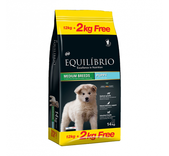 Equilibrio Puppy Medium Breed 12kg + 2kg ΔΩΡΟ