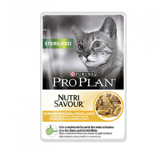 PRO PLAN Nutrisavour Sterilised Cat Κοτόπουλο σε Σάλτσα 85gr PRO PLAN Nutrisavour Sterilised Cat Κοτόπουλο σε Σάλτσα 85gr