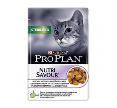 Purina Pro Plan Nutrisavour Sterilised Cat Γαλοπούλα σε Ζελέ 85gr