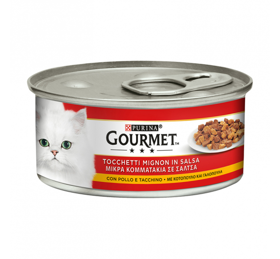 Purina Gourmet Κομμάτια σε Σάλτσα Κοτόπουλο & Γαλοπούλα 195gr