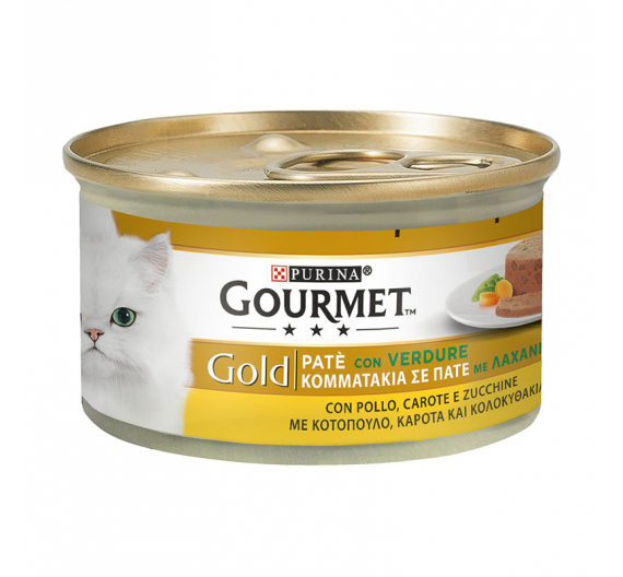 Purina Gourmet Gold Κομματάκια σε Πατέ Κοτόπουλο με Καρότα & Κολοκυθάκι 85gr