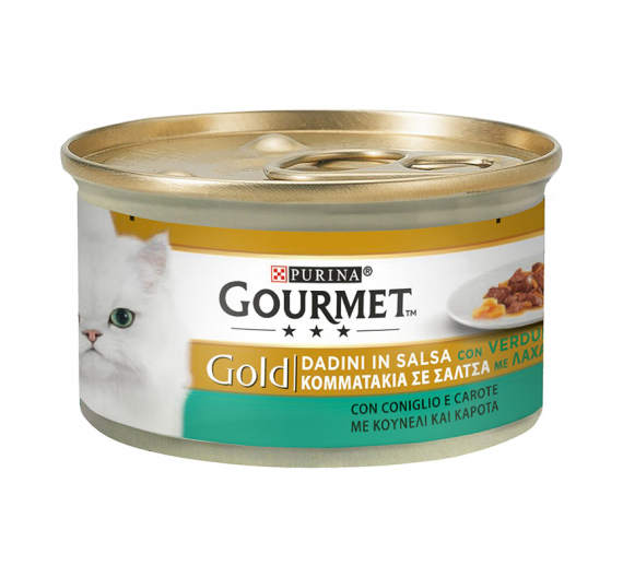 Purina Gourmet Gold Κομματάκια σε Σάλτσα Κουνέλι & Καρότα 85gr