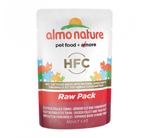 Almo Nature Raw Φακελάκι Φιλέτο Κοτόπουλο & Τόνος 55gr Almo Nature Raw Φακελάκι Φιλέτο Κοτόπουλο & Τόνος 55gr