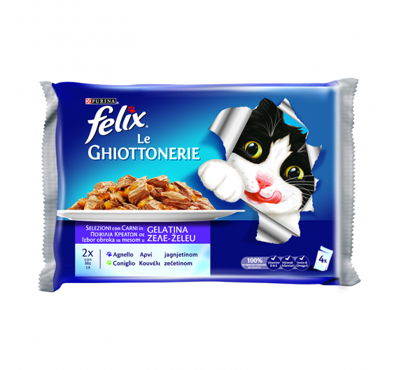 Felix Πολυσυσκευασία Κουνέλι & Αρνί σε Ζελέ 4x100gr Felix Πολυσυσκευασία Κουνέλι & Αρνί σε Ζελέ 4x100gr