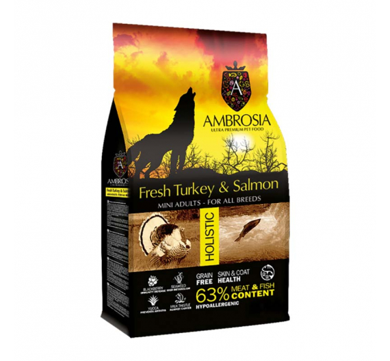 Ambrosia Grain Free Adult Mini Turkey & Salmon 6kg Ambrosia Grain Free Adult Mini Turkey & Salmon 6kg