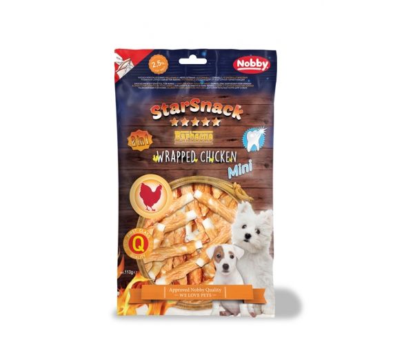 Nobby Starsnack Puppy & Small Wrapped Chicken 113gr