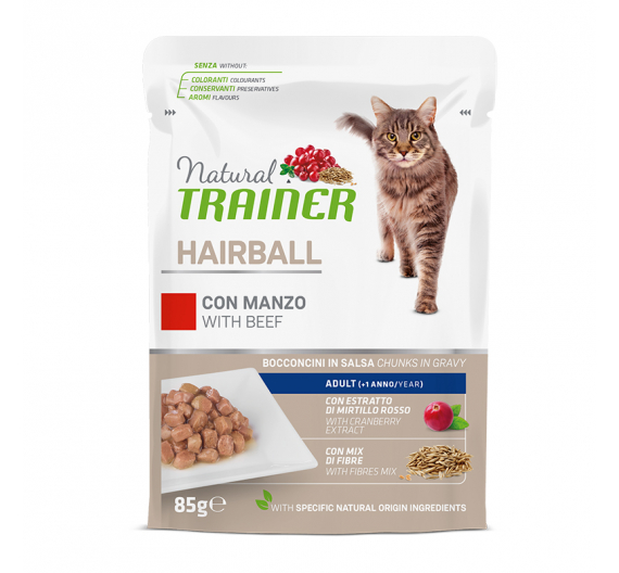 Natural Trainer Cat Hairball Βοδινό 85gr