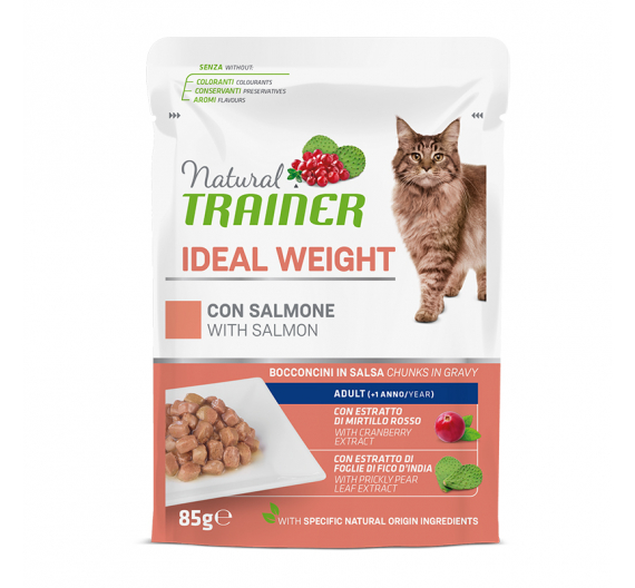 Natural Trainer Cat Ideal Weight Σολομός 85gr