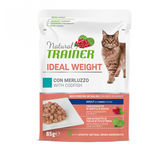 Natural Trainer Cat Ideal Weight Μπακαλιάρος 85gr