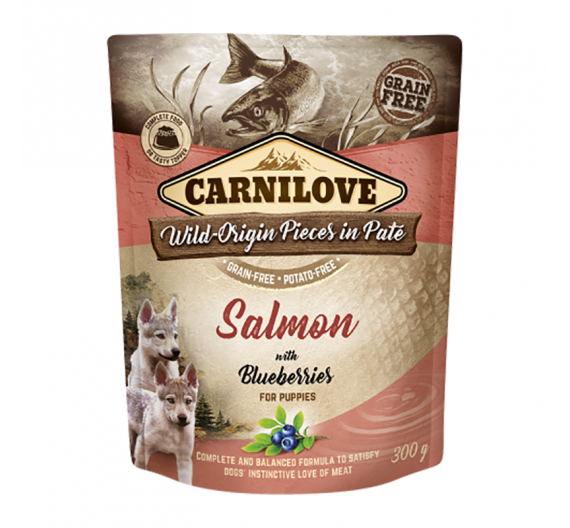 Carnilove Dog Φακελάκι Salmon with Blueberries for Puppies 300gr