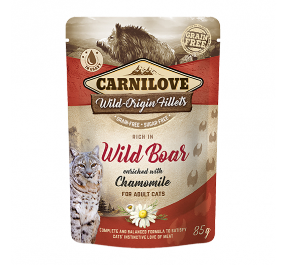 Carnilove Cat Φακελάκι Wild Boar enriched with Chamomile 85gr