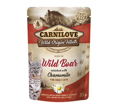 Carnilove Cat Φακελάκι Wild Boar enriched with Chamomile 85gr