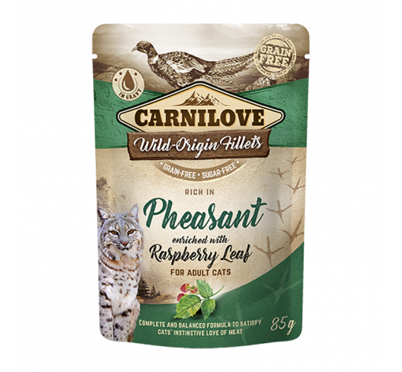 Carnilove Cat Φακελάκι Pheasant enriched with Rasberry Leaves 85gr