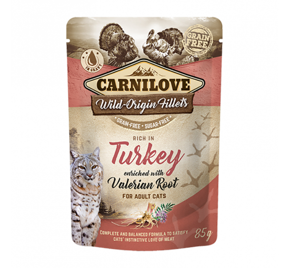 Carnilove Cat Φακελάκι Turkey enriched with Valerian Root 85gr Carnilove Cat Φακελάκι Turkey enriched with Valerian Root 85gr