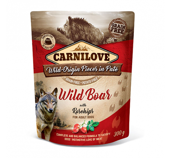 Carnilove Dog Pouch Wild Boar with Rosehip 300gr