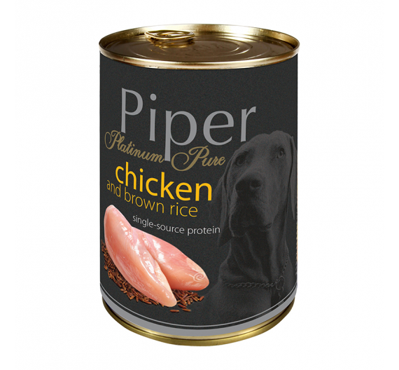 Piper Platinum Pure Adult Κοτόπουλο & Καστανό Ρύζι 400gr