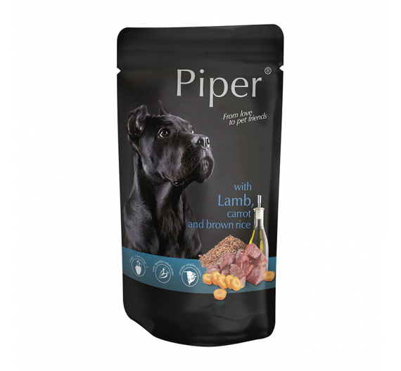 Piper Adult Αρνί & Καρότο & Καστανό Ρύζι Pouch 500gr