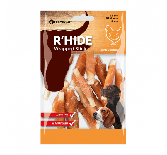 Flamingo Rawhide Chicken Wrapped Sticks 6εκ. 15τμχ 100gr