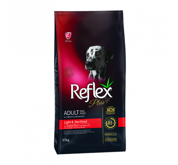 Reflex Plus Medium / Large Light & Sterilised Adult Lamb 15kg