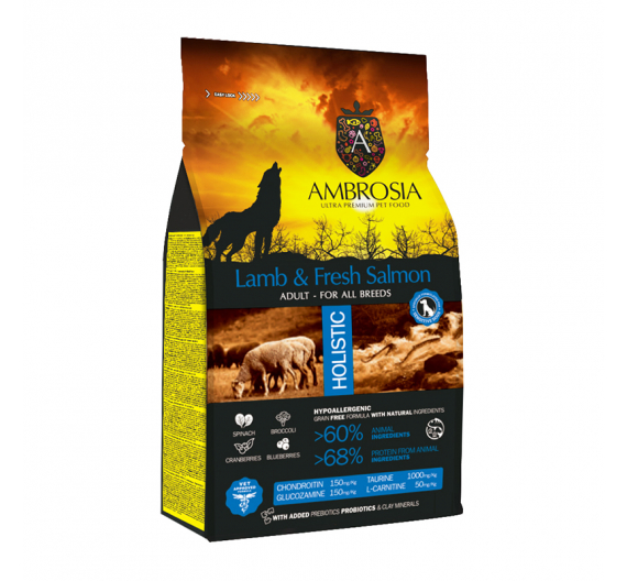 Ambrosia Grain Free Adult Lamb & Salmon 12kg
