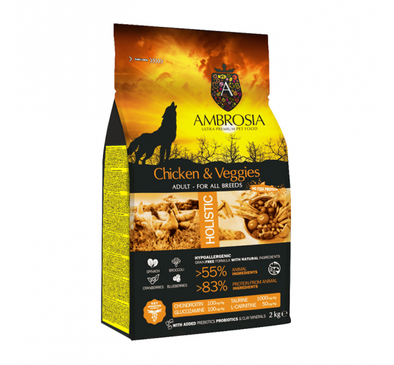 Ambrosia Grain Free Adult Chicken & Vegies 2kg