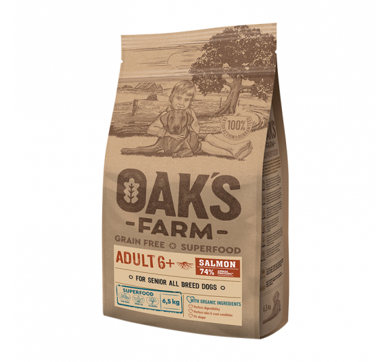 Oak's Farm Grain Free All Adult 6+ Salmon 6.5kg