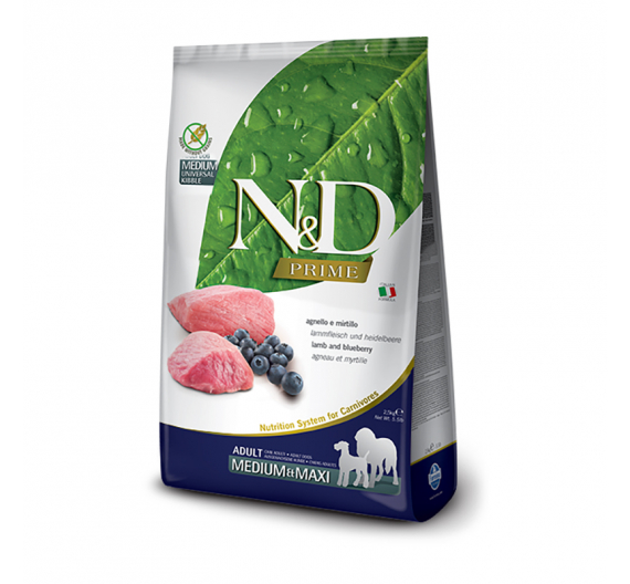 N&D Prime Grain Free Adult Med/Maxi Lamb & Blueberry 2.5kg