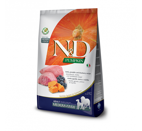 N&D Pumpkin Grain Free Lamb & Blueberry Adult Med/Maxi 2.5kg