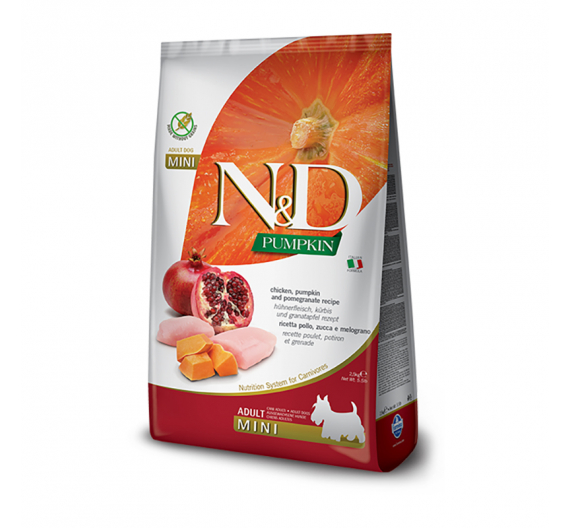 N&D Pumpkin Grain Free Chicken & Pomegranate Adult Mini 2.5kg