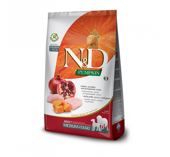 N&D Pumpkin Grain Free Chicken & Pomegranate Adult Med/Maxi 2.5kg