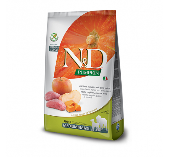 N&D Pumpkin Grain Free Boar & Apple Adult Med/Maxi 2.5kg
