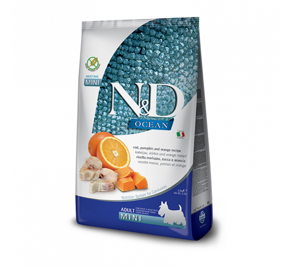 N&D Pumpkin Grain Free Ocean Cod & Orange Adult Mini 2.5kg