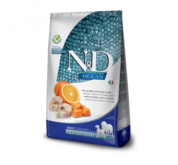 N&D Pumpkin Grain Free Ocean Cod & Orange Adult Med/Maxi 2.5kg