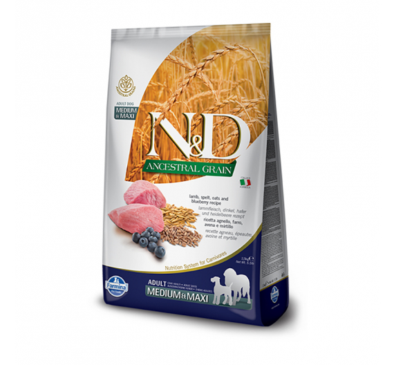 N&D Low Grain Lamb & Blueberry Adult Med/Maxi 2.5kg