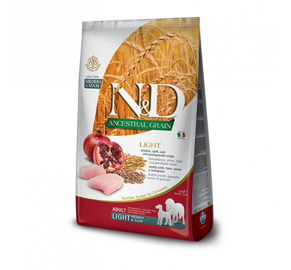 N&D Low Grain Chicken & Pomegranate Adult Light Med/Maxi 2.5kg