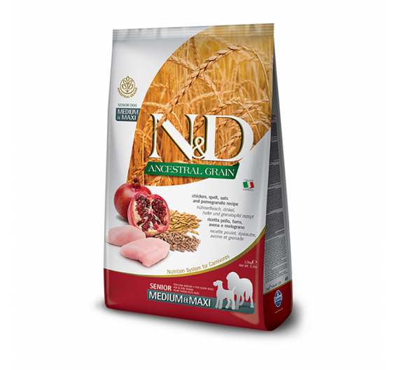 N&D Low Grain Chicken & Pomegranate Senior Med/Maxi 12kg