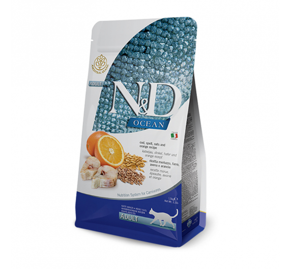 N&D Ocean Low Grain Cod, Spelt, Oats & Orange 10kg