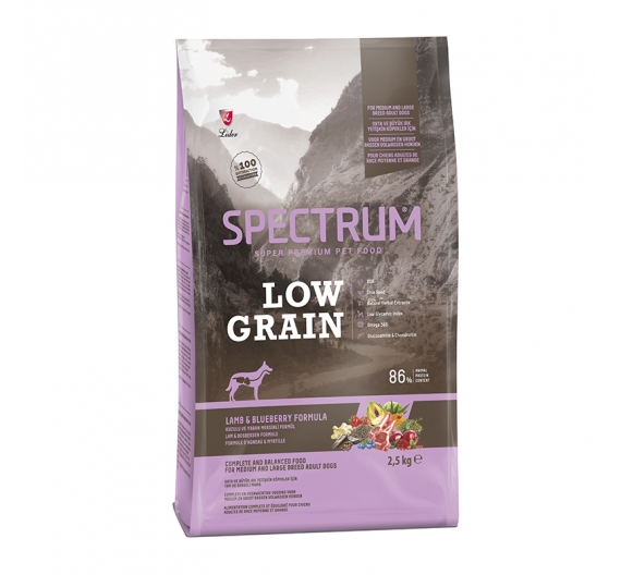 Spectrum Low Grain Medium/Large Adult Lamb & Blueberry 12kg Spectrum Low Grain Medium/Large Adult Lamb & Blueberry 12kg