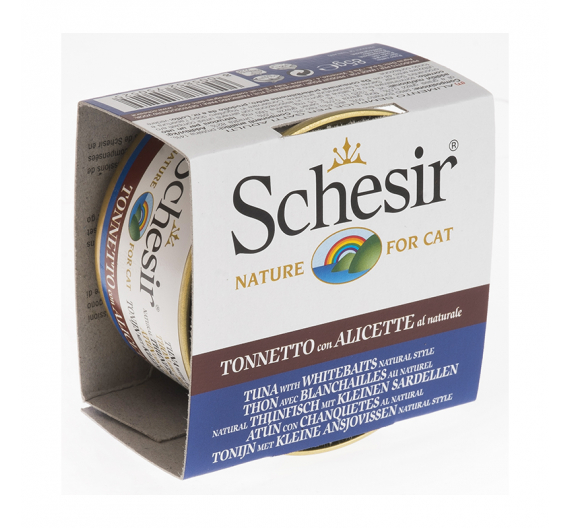 Schesir Cat Natural Τόνος & Αθερίνα με Ρύζι 85gr