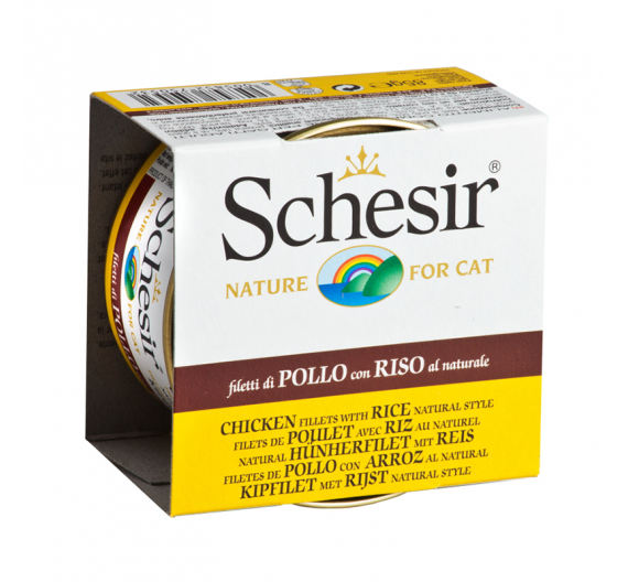 Schesir Cat Natural Κοτόπουλο με Ρύζι 85gr