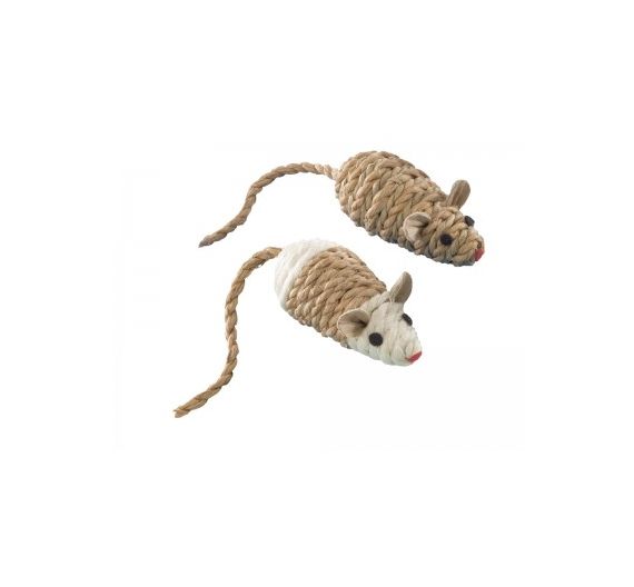 NOBBY SET 2τεμ Sisal mouse w/ rattle NOBBY SET 2τεμ Sisal mouse w/ rattle